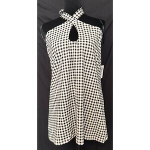 #181 - NWT Torrid Retro Chic Foxy Twist Neck Halter Top - Mini Gingham - Size 2